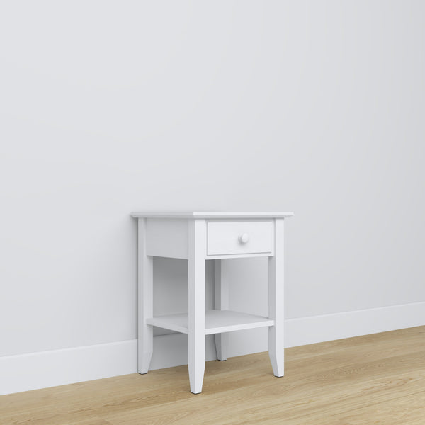 Wooden bedside table 1S N01 Scandi white