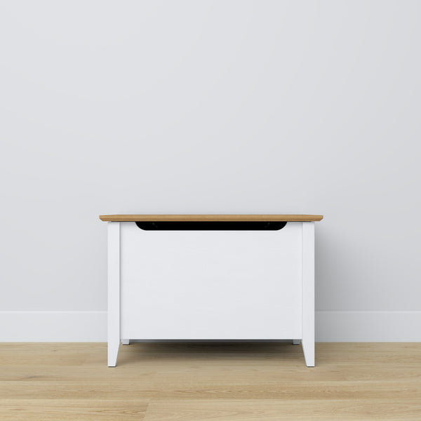 Wooden chest Scandi white / natural oak