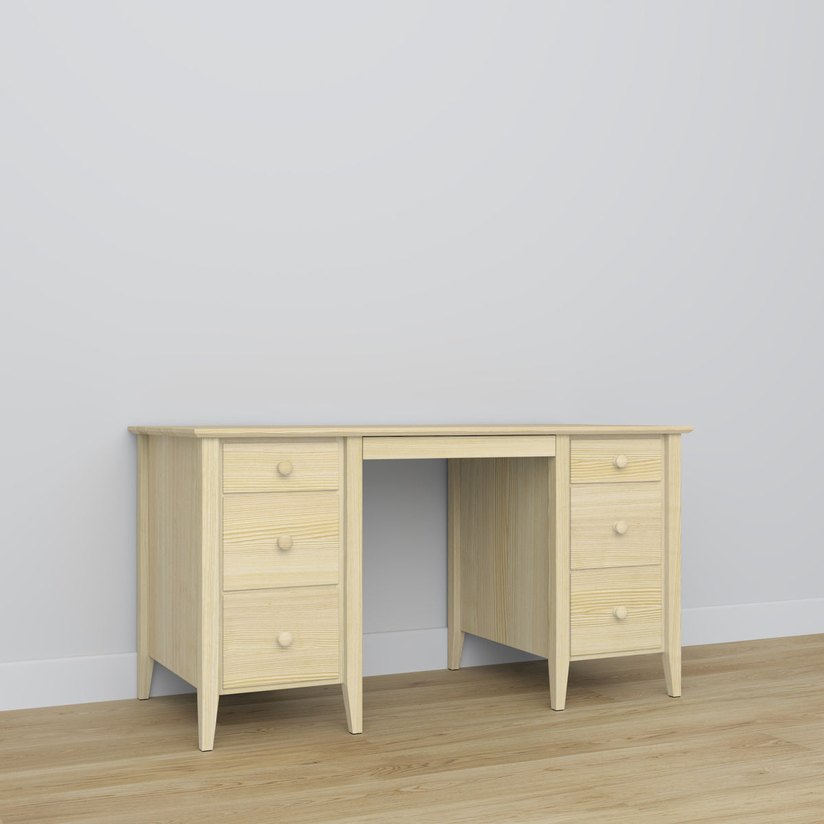Pine desk 6S Scandi clear pine
