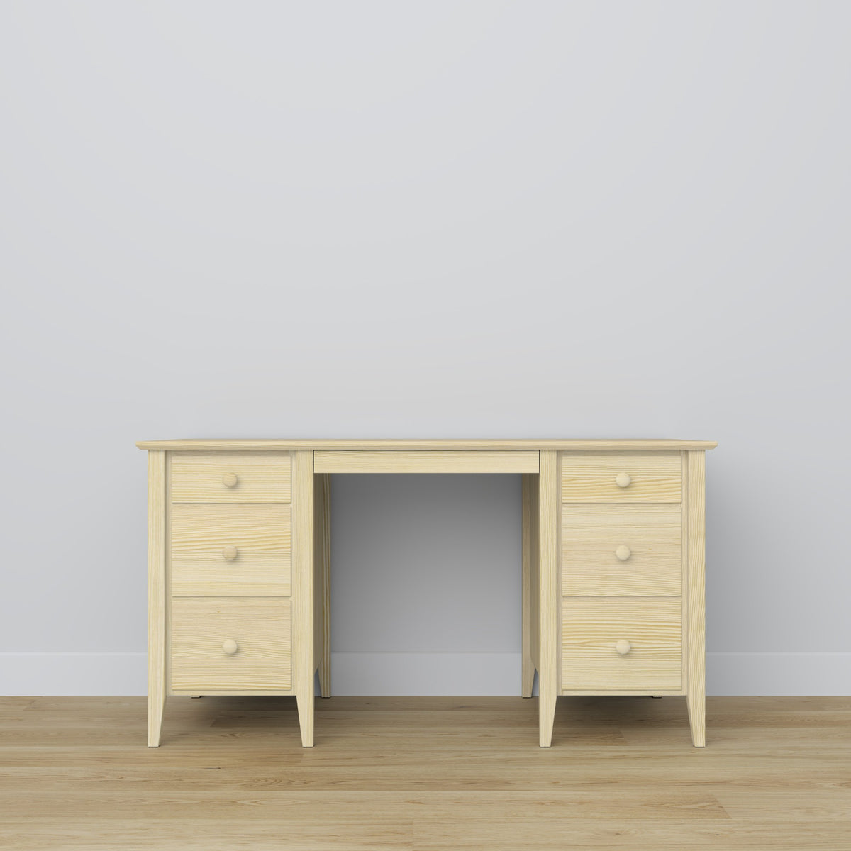 Pine desk 6S Scandi clear pine