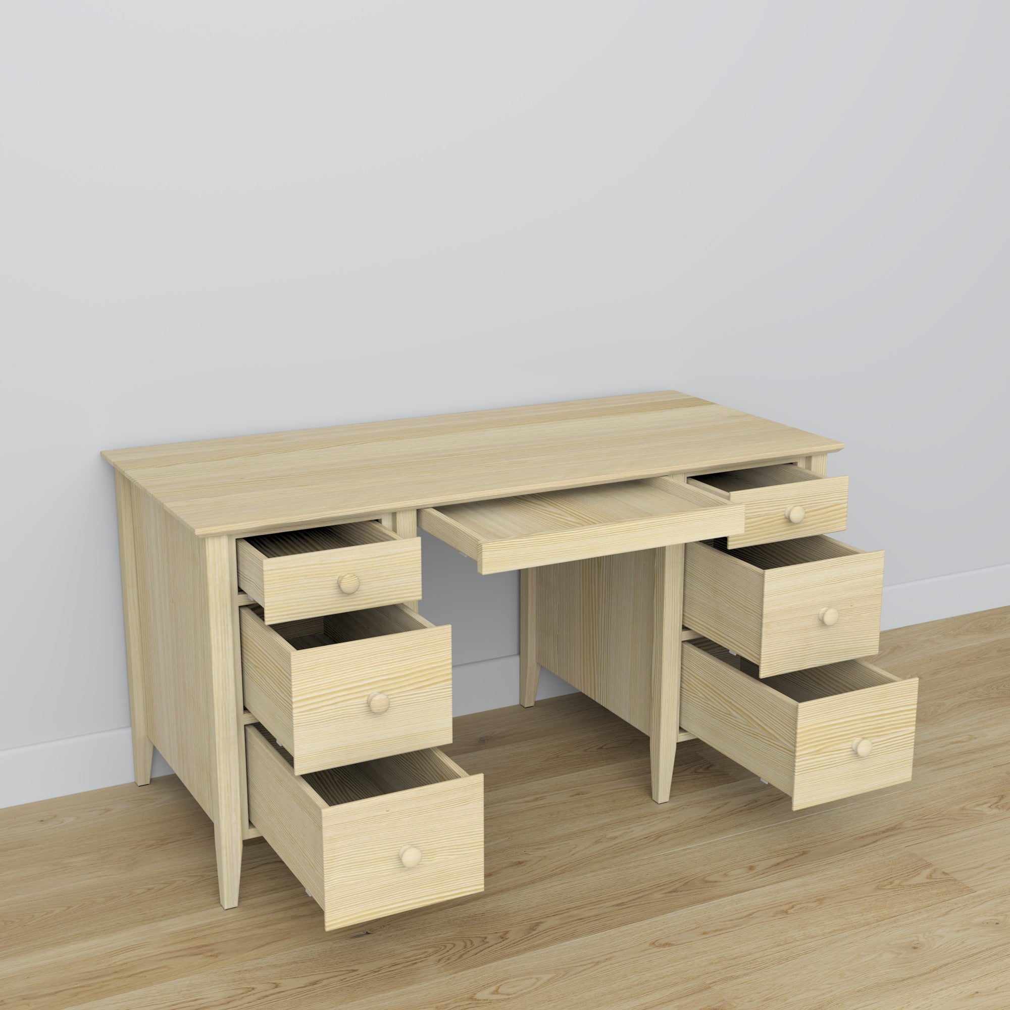 Pine desk 6S Scandi clear pine