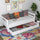 Drewniane łóżko sofa z szufladą N01 biały – widok ogólny, lite drewno sosnowe