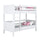 Drewniane łóżko piętrowe N02 biały – widok ogólny, lite drewno sosnowe
