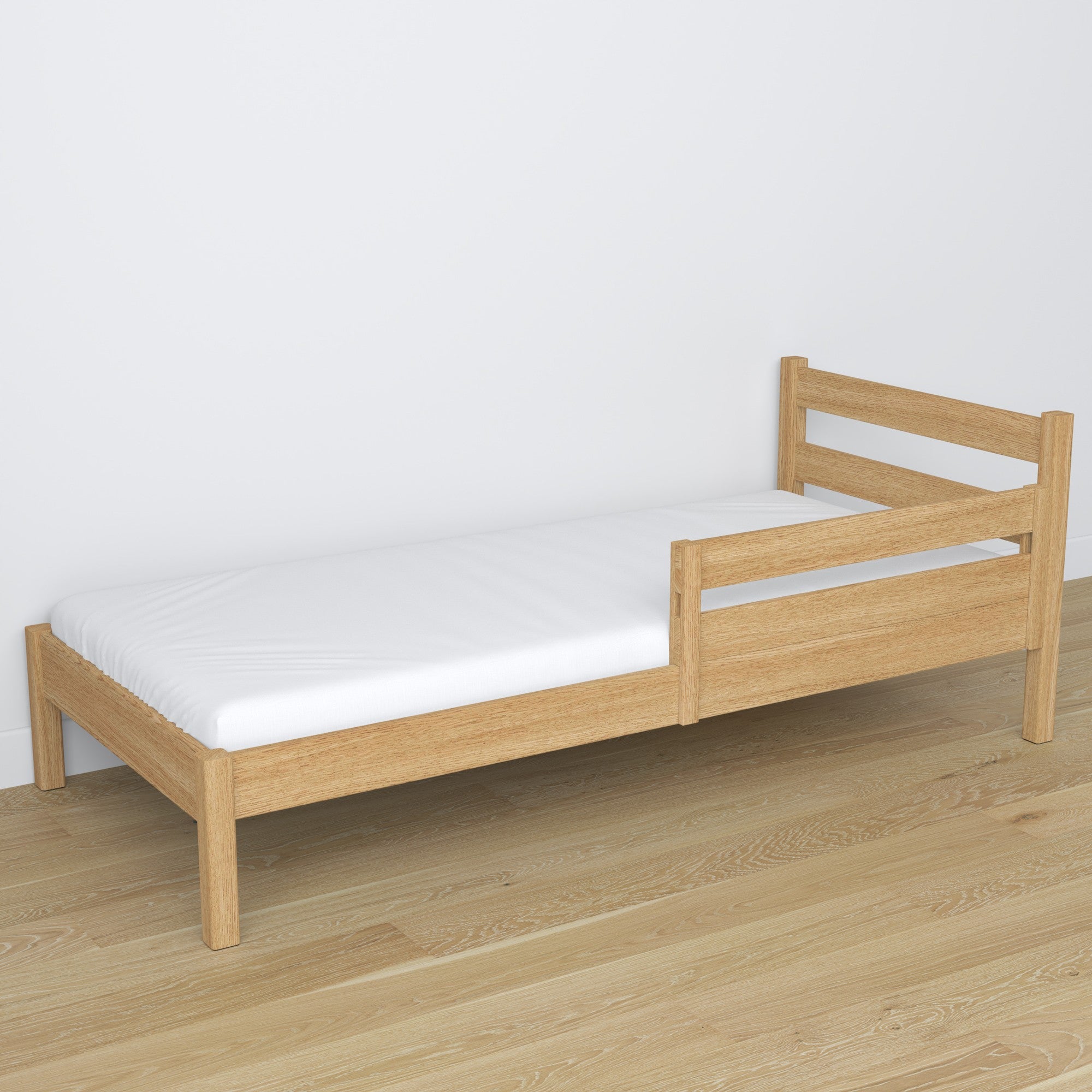 Bed fall protection | natural oak