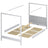 Łóżko podwójne z baldachimem N02 czarno dębowy – widok ogólny, elegancka sypialnia