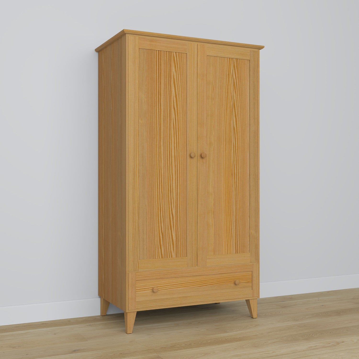 Pine wardrobe 2D1S Scandi natural pine