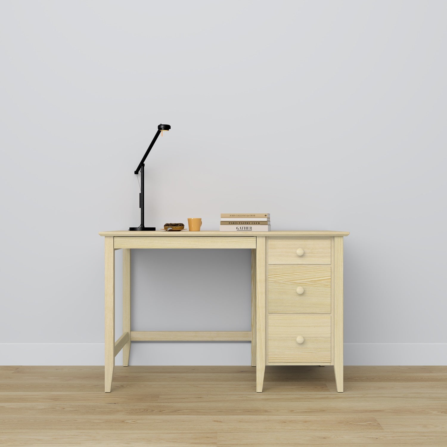Pine desk 3S Scandi clear pine