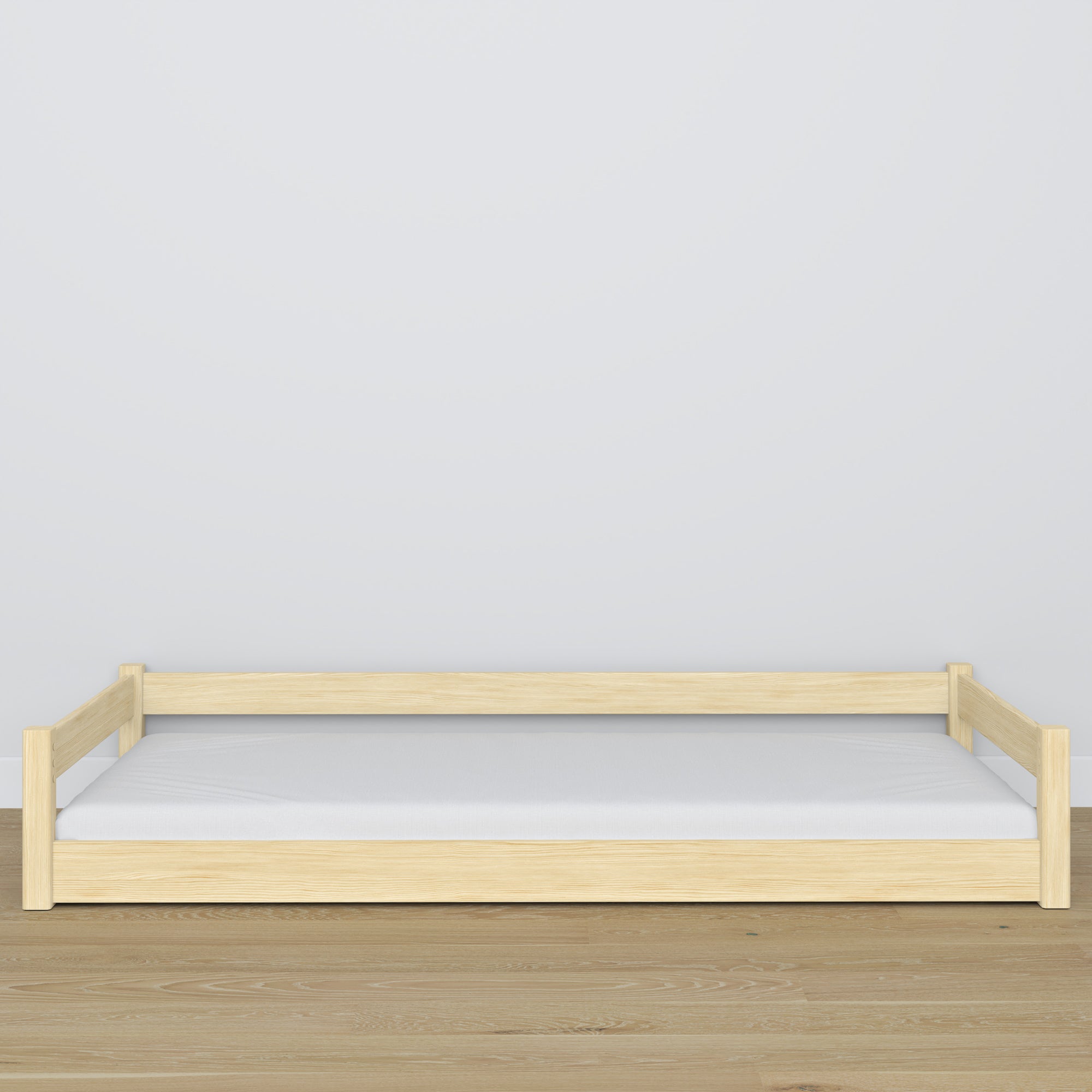 Wooden low bed N01 clear pine
