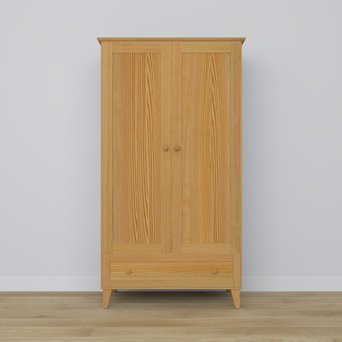 Pine wardrobe 2D1S Scandi natural pine