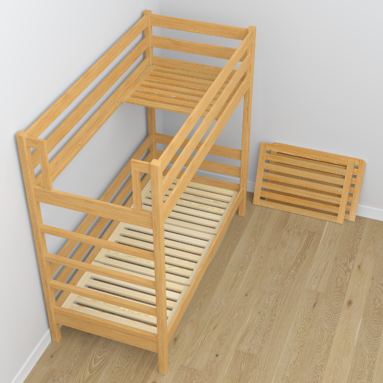 Łóżko piętrowe z szufladą N03 sosna naturalna – dodatkowy widok, Nizio Home