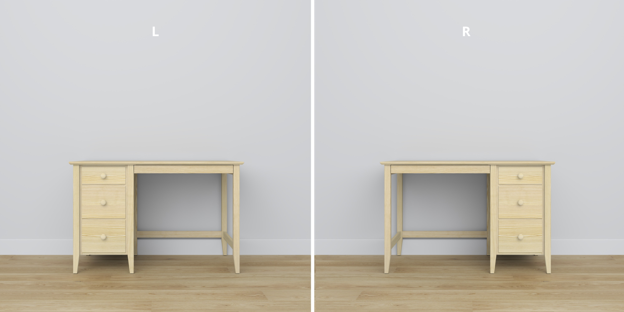 Pine desk 3S Scandi clear pine