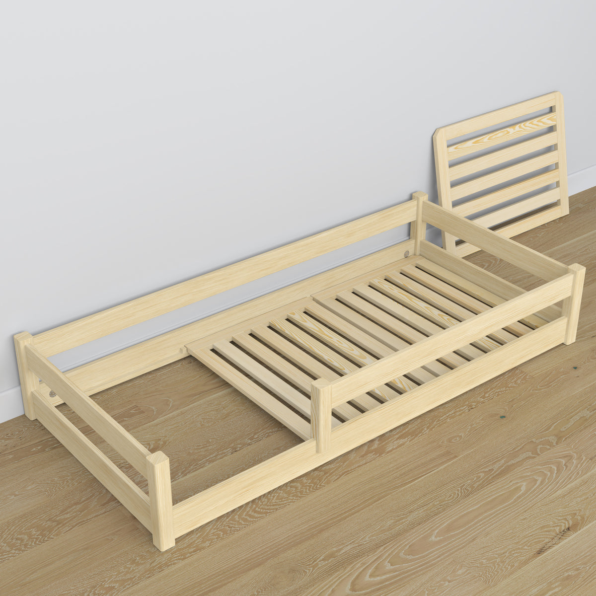 Wooden low bed N02 clear pine