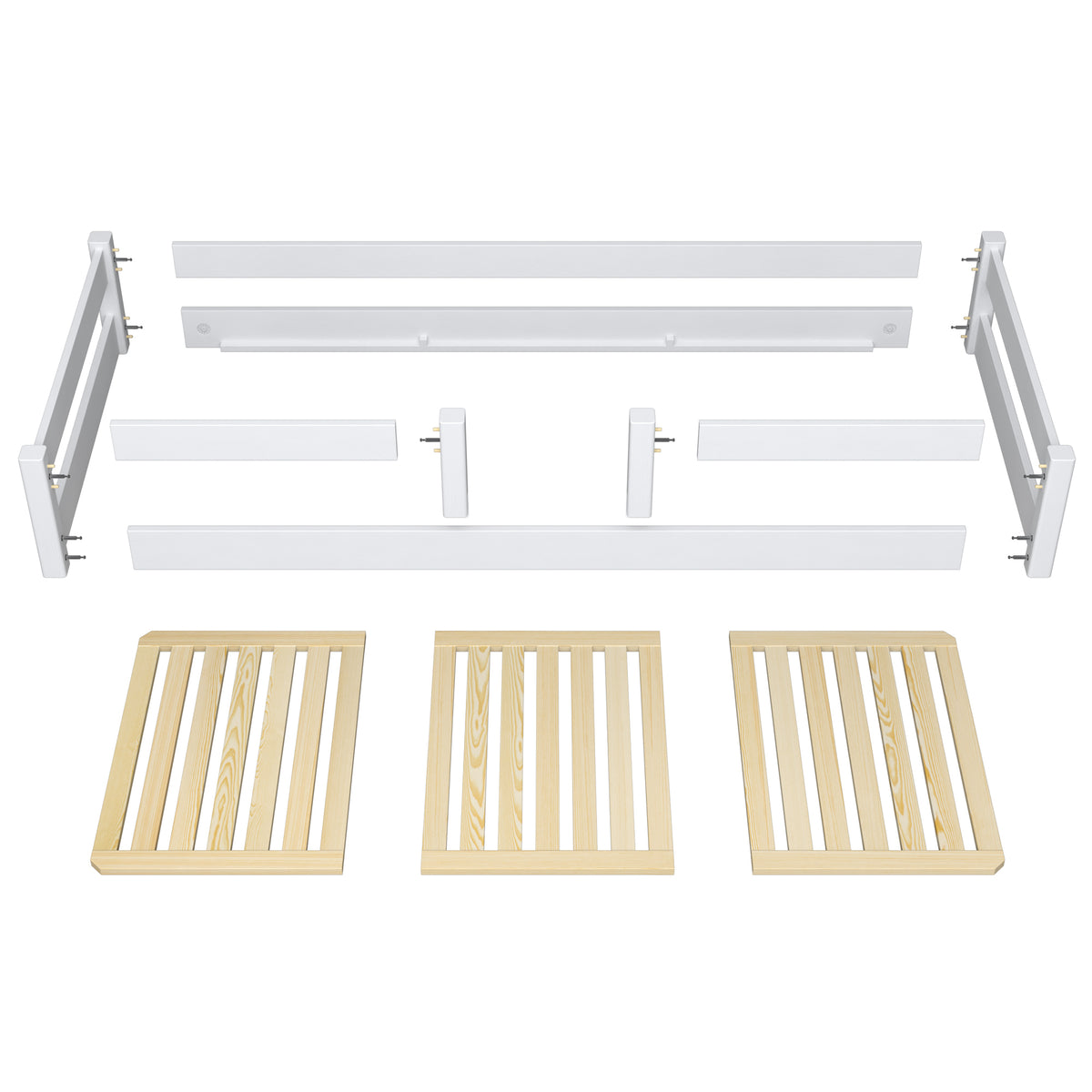 Wooden low bed N01 grey