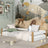 Wooden low bed N02 white / oak