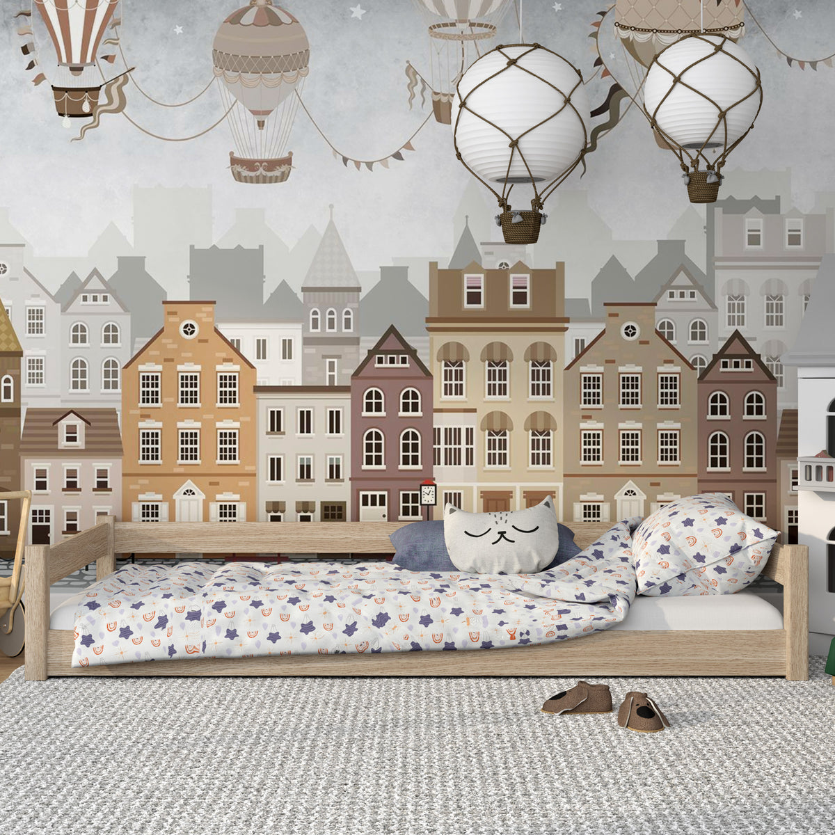 Oak low bed N01 oak bleached