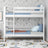 Wooden bunk bed N01 in white – general view, Nizio Home